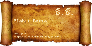 Blahut Betta névjegykártya